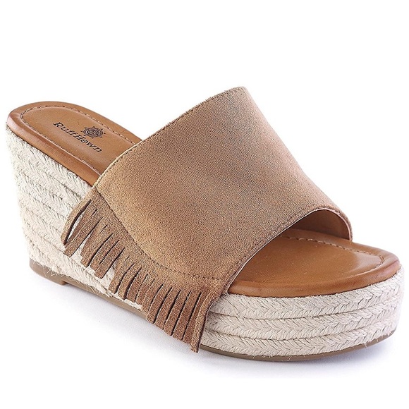Ruff Hewn Shoes - Ruff Hewn Wyatt wedge platform slip on sandals